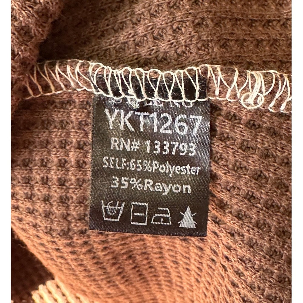 POL NWT Striped Waffle Knit Patchwork Button‎ Up … - image 12